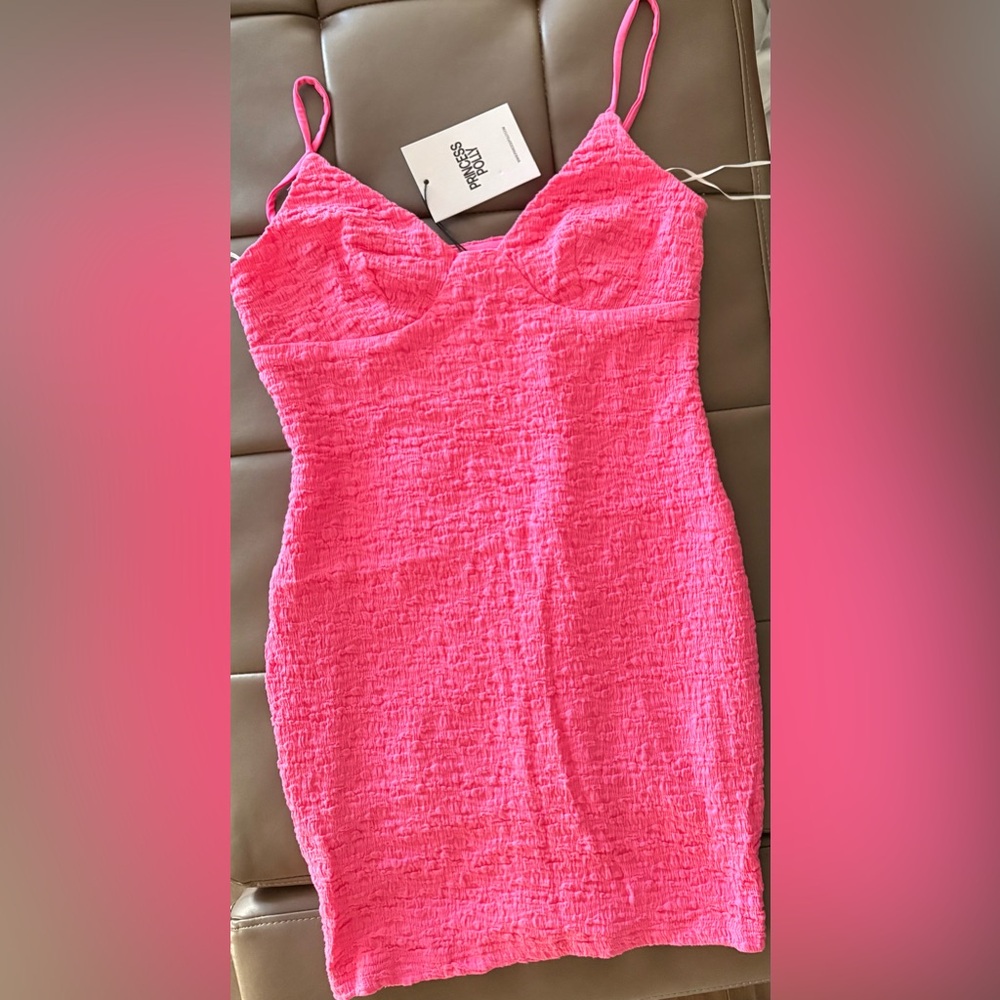 Princess Polly Pink Textured Mini Dress, Size 6